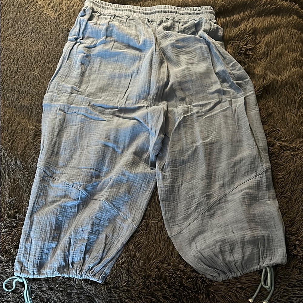 Casual Light Blue Drawstring Pants - Picture 5 of 5